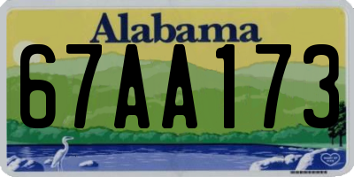 AL license plate 67AA173