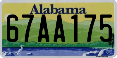 AL license plate 67AA175