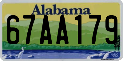 AL license plate 67AA179