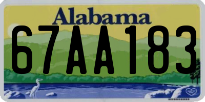 AL license plate 67AA183