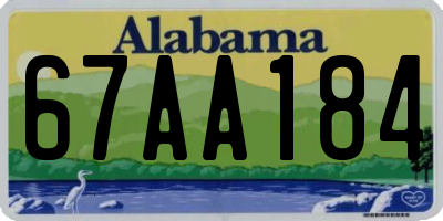 AL license plate 67AA184