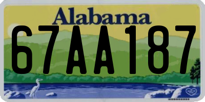 AL license plate 67AA187