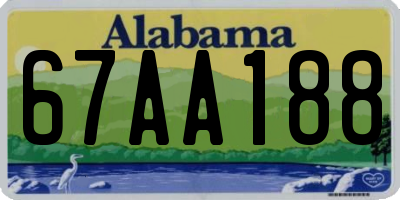 AL license plate 67AA188