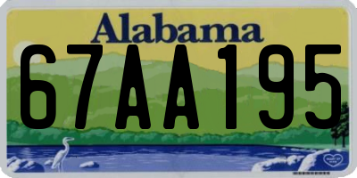 AL license plate 67AA195