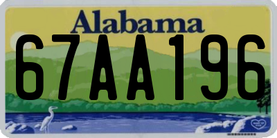 AL license plate 67AA196