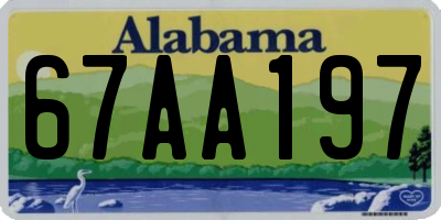 AL license plate 67AA197