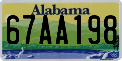 AL license plate 67AA198
