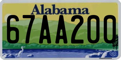AL license plate 67AA200
