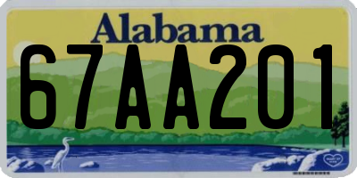 AL license plate 67AA201