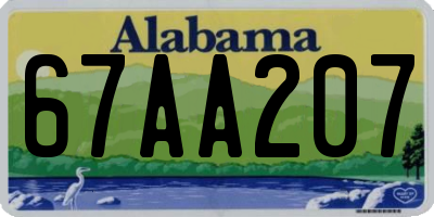AL license plate 67AA207
