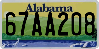 AL license plate 67AA208