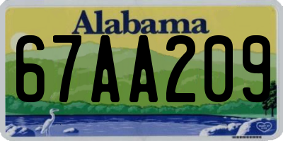 AL license plate 67AA209