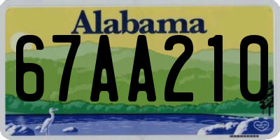 AL license plate 67AA210