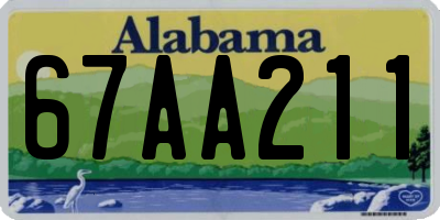AL license plate 67AA211