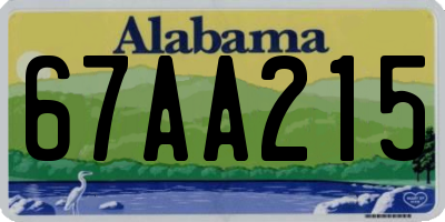 AL license plate 67AA215