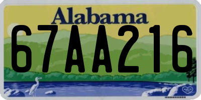 AL license plate 67AA216