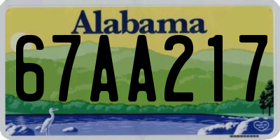 AL license plate 67AA217