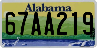 AL license plate 67AA219