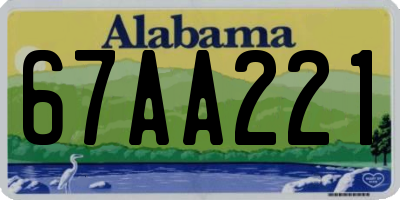 AL license plate 67AA221