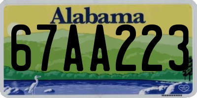 AL license plate 67AA223