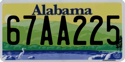 AL license plate 67AA225