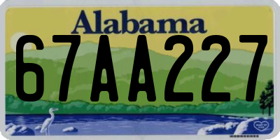 AL license plate 67AA227