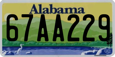 AL license plate 67AA229