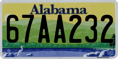 AL license plate 67AA232