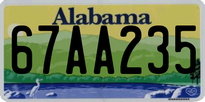 AL license plate 67AA235