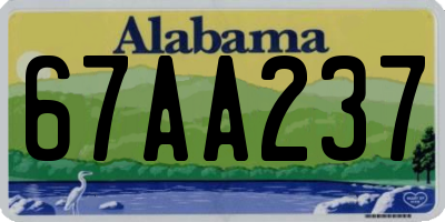AL license plate 67AA237