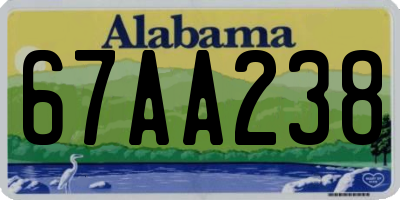 AL license plate 67AA238