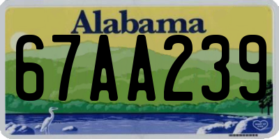 AL license plate 67AA239
