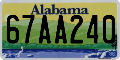 AL license plate 67AA240