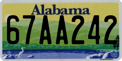 AL license plate 67AA242