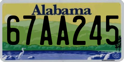 AL license plate 67AA245
