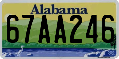 AL license plate 67AA246