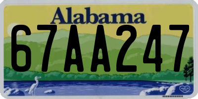 AL license plate 67AA247