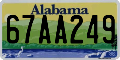 AL license plate 67AA249