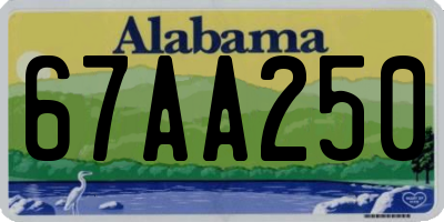AL license plate 67AA250