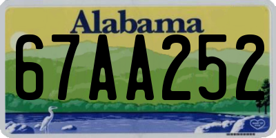 AL license plate 67AA252