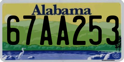 AL license plate 67AA253