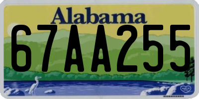 AL license plate 67AA255