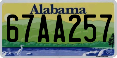 AL license plate 67AA257