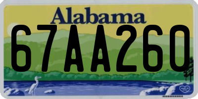 AL license plate 67AA260