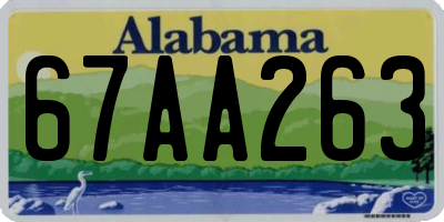 AL license plate 67AA263