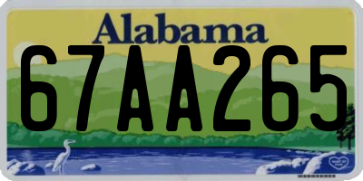 AL license plate 67AA265
