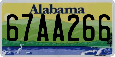 AL license plate 67AA266