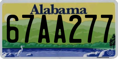 AL license plate 67AA277