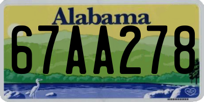 AL license plate 67AA278