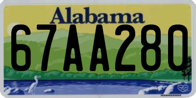 AL license plate 67AA280